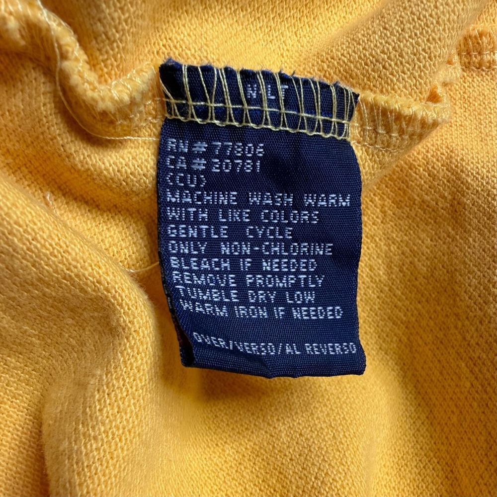 Tommy Hilfiger Mens Small Yellow Cotton Pique Polo Shirt Crest Logo Short Sleeve - Picture 11 of 12